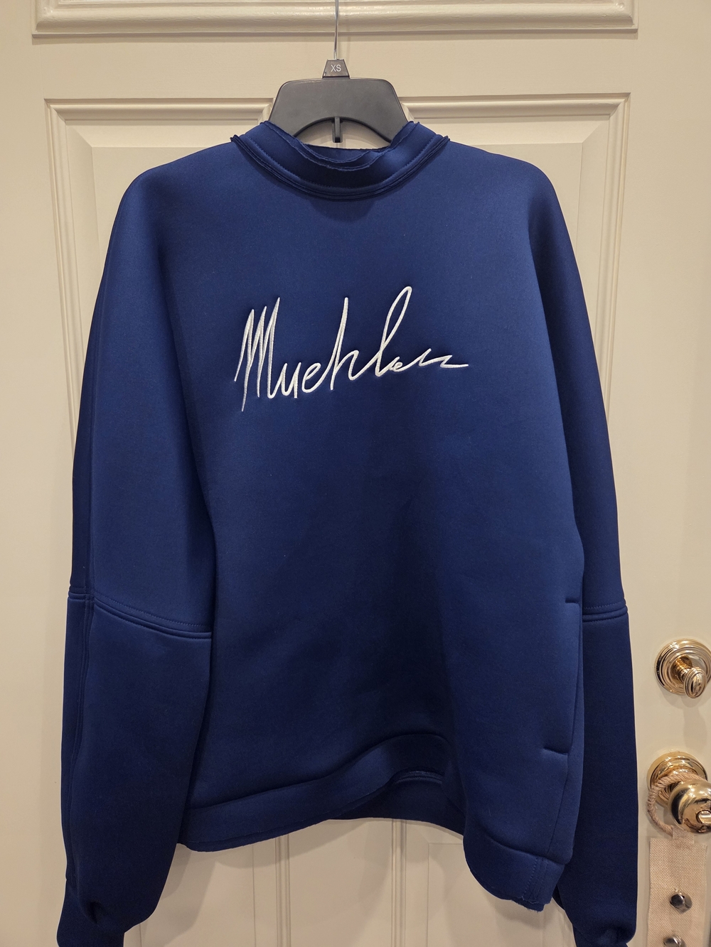 Muehleder Navy Blue Crewneck Neoprene  Dress Size Medium